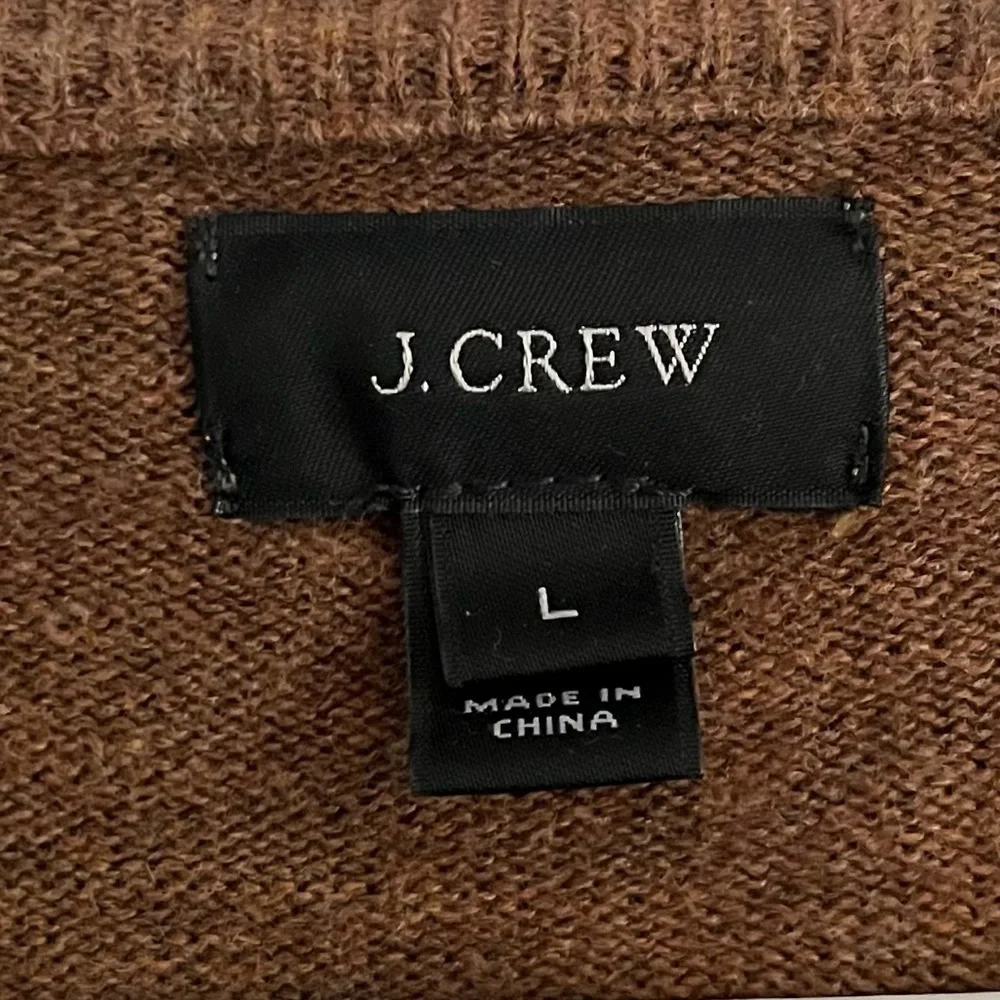 J. Crew • Brown 100% Cotton V Neck Sweater